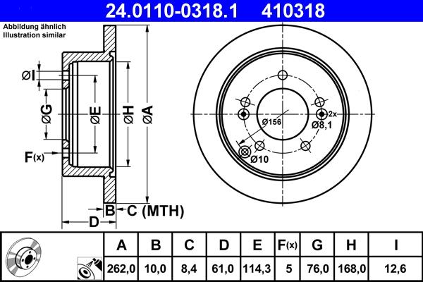 ATE 24.0110-0318.1 - Kočioni disk www.molydon.hr