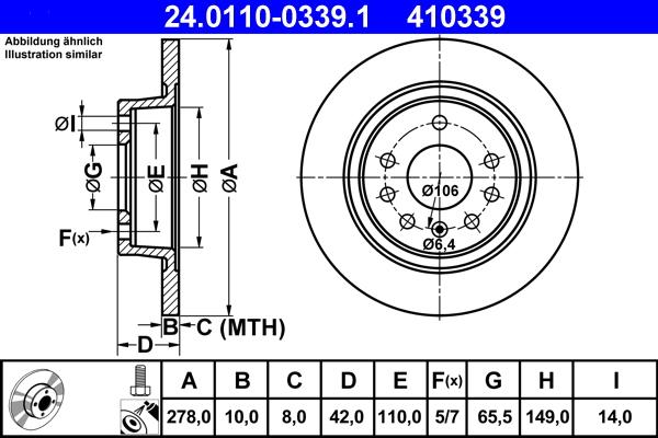 ATE 24.0110-0339.1 - Kočioni disk www.molydon.hr