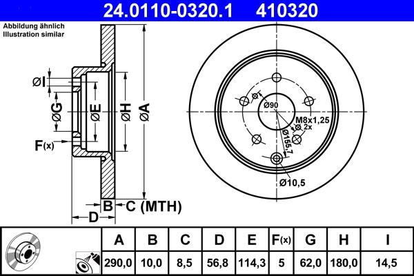 ATE 24.0110-0320.1 - Kočioni disk www.molydon.hr