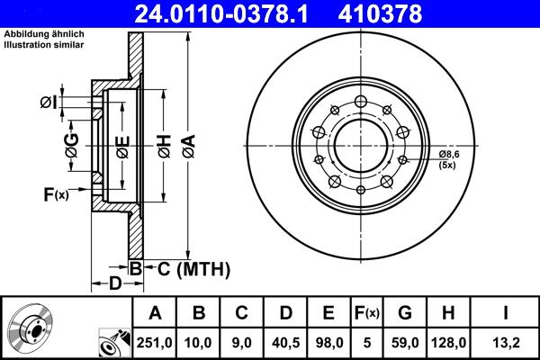 ATE 24.0110-0378.1 - Kočioni disk www.molydon.hr