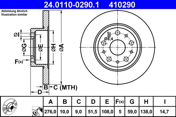 ATE 24.0110-0290.1 - Kočioni disk www.molydon.hr