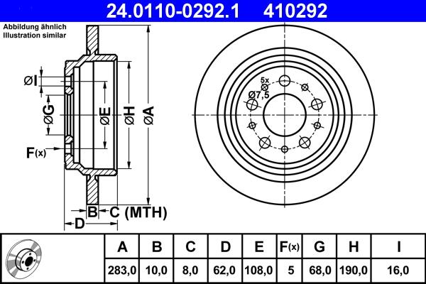 ATE 24.0110-0292.1 - Kočioni disk www.molydon.hr