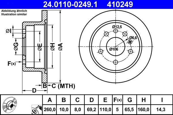 ATE 24.0110-0249.1 - Kočioni disk www.molydon.hr