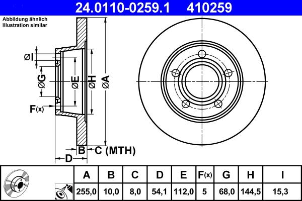 ATE 24.0110-0259.1 - Kočioni disk www.molydon.hr