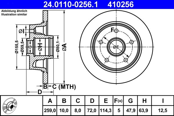 ATE 24.0110-0256.1 - Kočioni disk www.molydon.hr