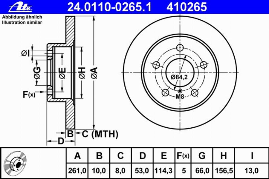 ATE 24.0110-0265.1 - Kočioni disk www.molydon.hr