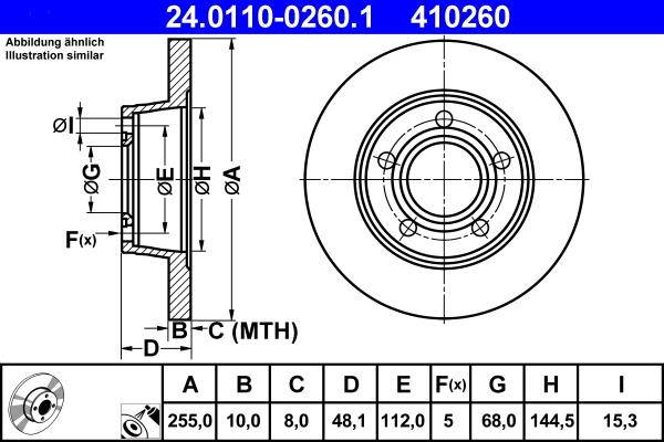 ATE 24.0110-0260.1 - Kočioni disk www.molydon.hr