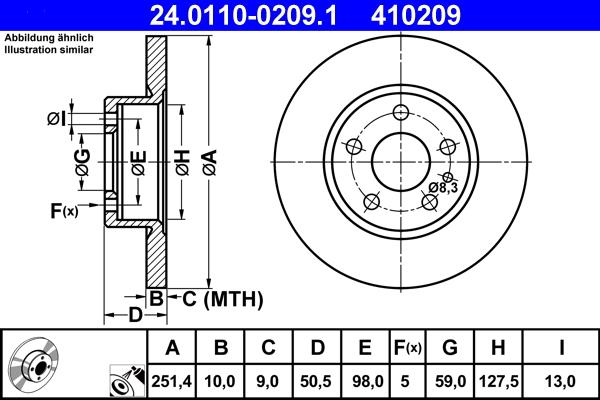 ATE 24.0110-0209.1 - Kočioni disk www.molydon.hr