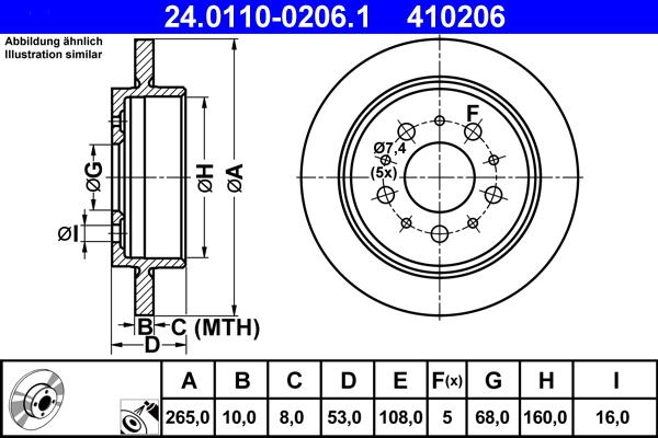 ATE 24.0110-0206.1 - Kočioni disk www.molydon.hr