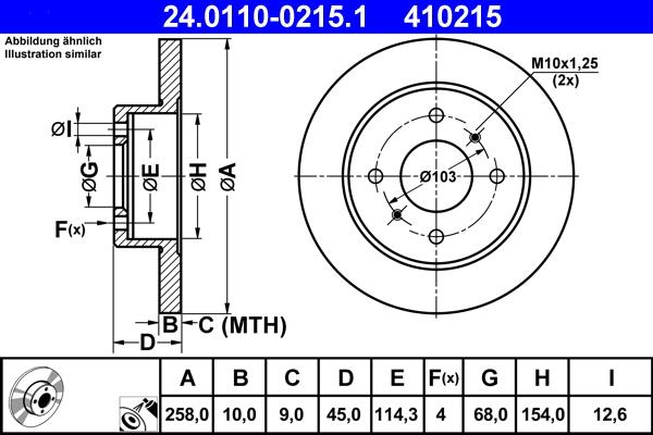 ATE 24.0110-0215.1 - Kočioni disk www.molydon.hr