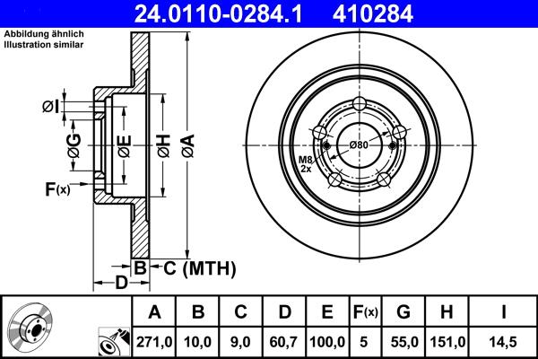 ATE 24.0110-0284.1 - Kočioni disk www.molydon.hr