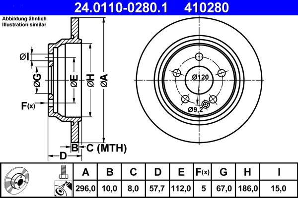 ATE 24.0110-0280.1 - Kočioni disk www.molydon.hr