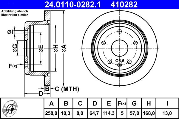 ATE 24.0110-0282.1 - Kočioni disk www.molydon.hr