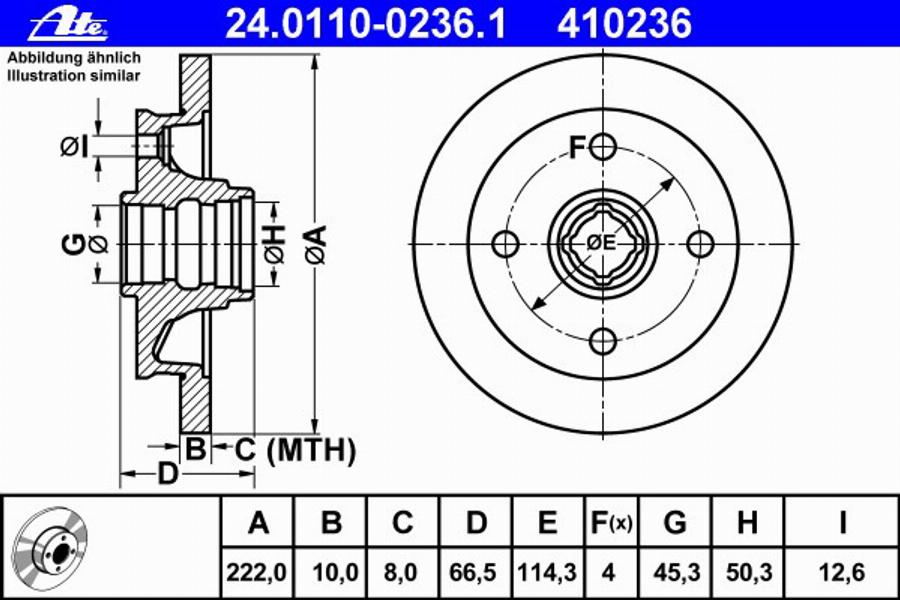 ATE 24.0110-0236.1 - Kočioni disk www.molydon.hr