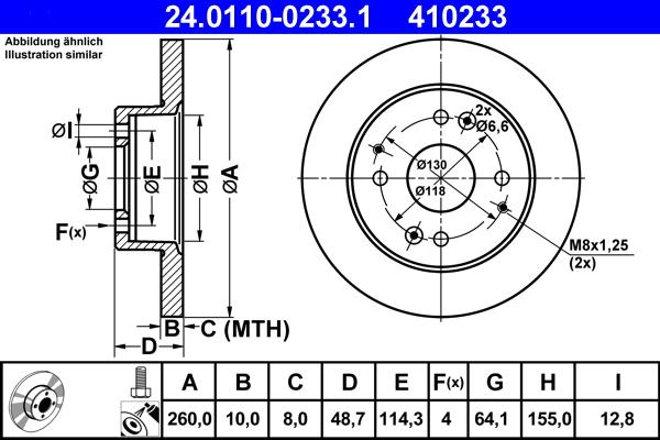 ATE 24.0110-0233.1 - Kočioni disk www.molydon.hr