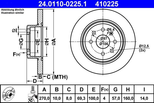 ATE 24.0110-0225.1 - Kočioni disk www.molydon.hr