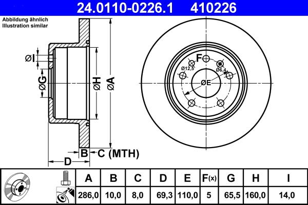 ATE 24.0110-0226.1 - Kočioni disk www.molydon.hr