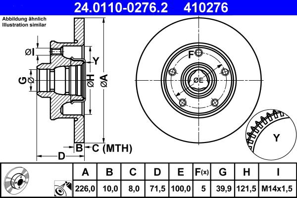 ATE 24.0110-0276.2 - Kočioni disk www.molydon.hr