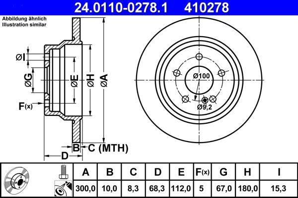 ATE 24.0110-0278.1 - Kočioni disk www.molydon.hr