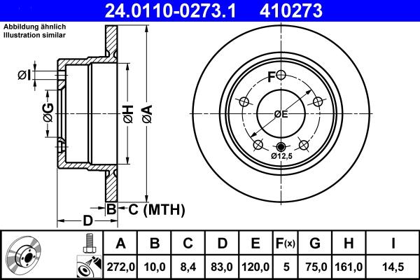 ATE 24.0110-0273.1 - Kočioni disk www.molydon.hr