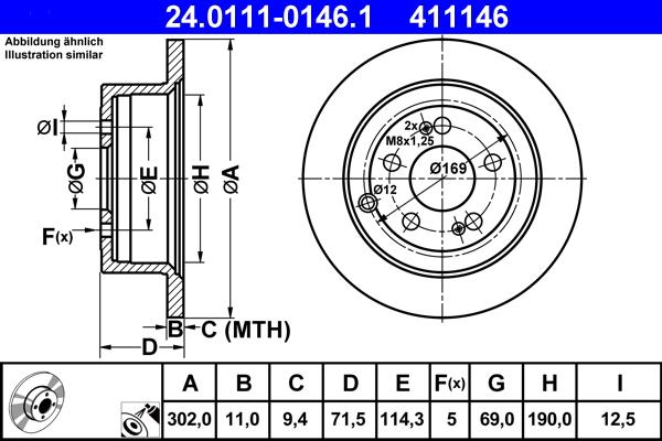 ATE 24.0111-0146.1 - Kočioni disk www.molydon.hr