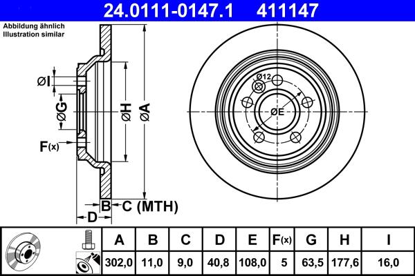 ATE 24.0111-0147.1 - Kočioni disk www.molydon.hr