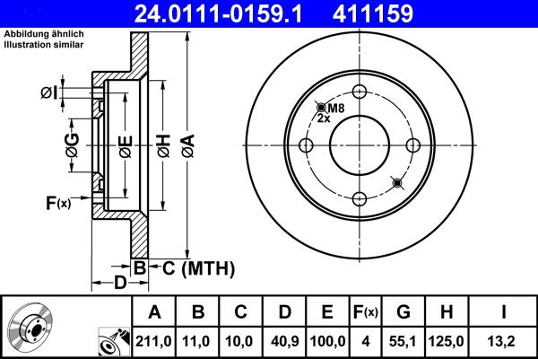 ATE 24.0111-0159.1 - Kočioni disk www.molydon.hr