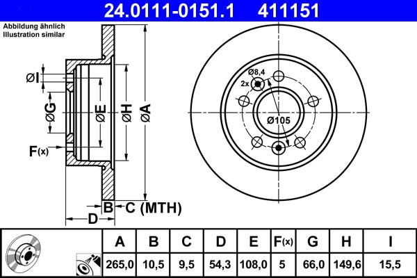 ATE 24.0111-0151.1 - Kočioni disk www.molydon.hr