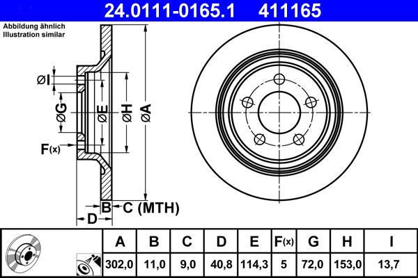 ATE 24.0111-0165.1 - Kočioni disk www.molydon.hr