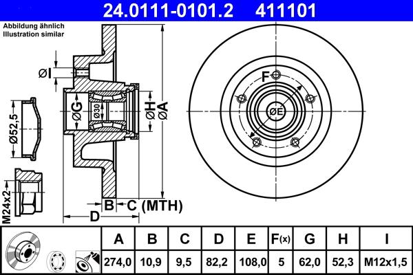 ATE 24.0111-0101.2 - Kočioni disk www.molydon.hr