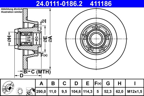 ATE 24.0111-0186.2 - Kočioni disk www.molydon.hr