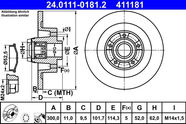 ATE 24.0111-0181.2 - Kočioni disk www.molydon.hr