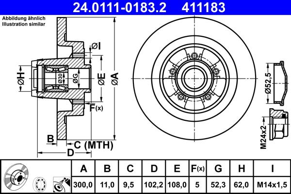 ATE 24.0111-0183.2 - Kočioni disk www.molydon.hr