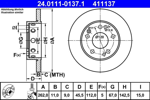 ATE 24.0111-0137.1 - Kočioni disk www.molydon.hr