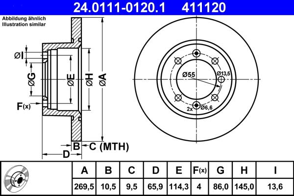 ATE 24.0111-0120.1 - Kočioni disk www.molydon.hr