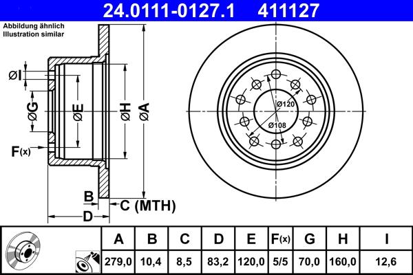 ATE 24.0111-0127.1 - Kočioni disk www.molydon.hr