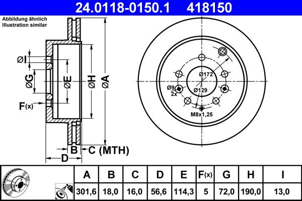 ATE 24.0118-0150.1 - Kočioni disk www.molydon.hr