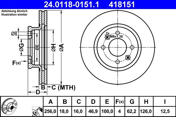 ATE 24.0118-0151.1 - Kočioni disk www.molydon.hr