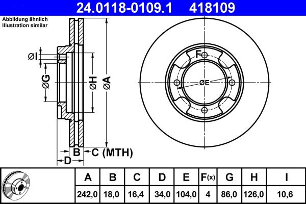 ATE 24.0118-0109.1 - Kočioni disk www.molydon.hr