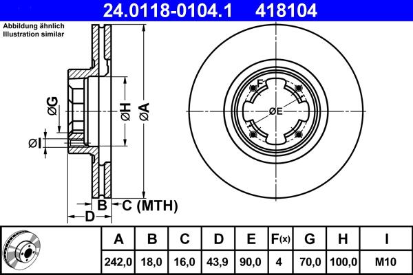 ATE 24.0118-0104.1 - Kočioni disk www.molydon.hr