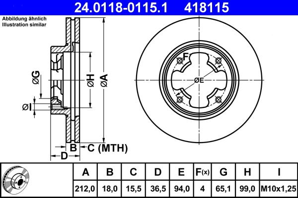 ATE 24.0118-0115.1 - Kočioni disk www.molydon.hr