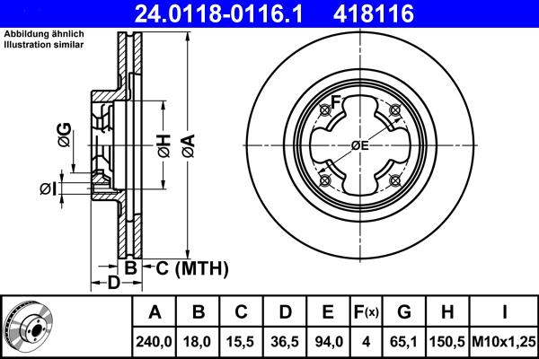 ATE 24.0118-0116.1 - Kočioni disk www.molydon.hr