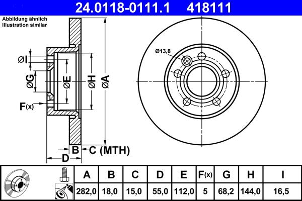 ATE 24.0118-0111.1 - Kočioni disk www.molydon.hr