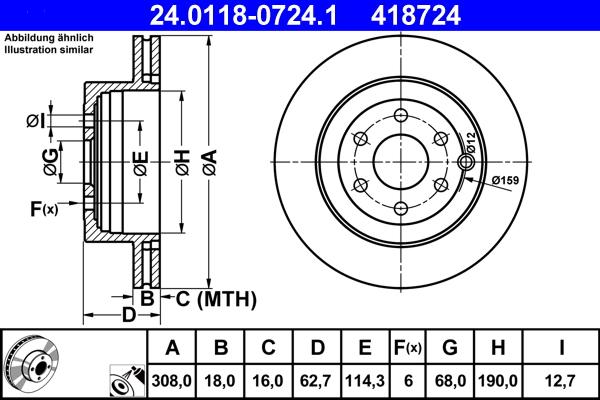 ATE 24.0118-0724.1 - Kočioni disk www.molydon.hr