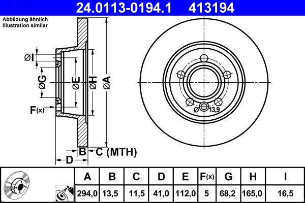 ATE 24.0113-0194.1 - Kočioni disk www.molydon.hr