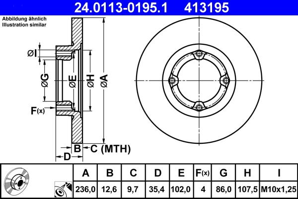 ATE 24.0113-0195.1 - Kočioni disk www.molydon.hr