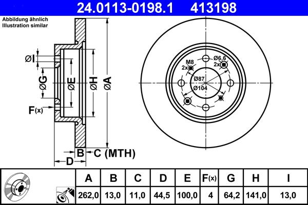 ATE 24.0113-0198.1 - Kočioni disk www.molydon.hr