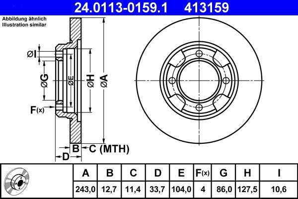 ATE 24.0113-0159.1 - Kočioni disk www.molydon.hr