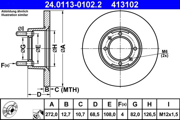 ATE 24.0113-0102.2 - Kočioni disk www.molydon.hr