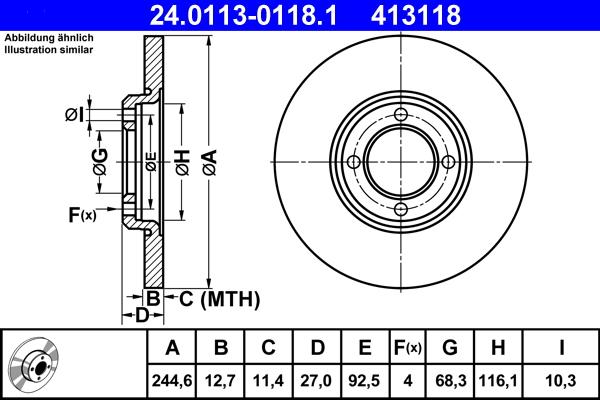 ATE 24.0113-0118.1 - Kočioni disk www.molydon.hr